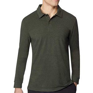 32 DEGREES Heat Retention Long Sleeve Polo, XXL